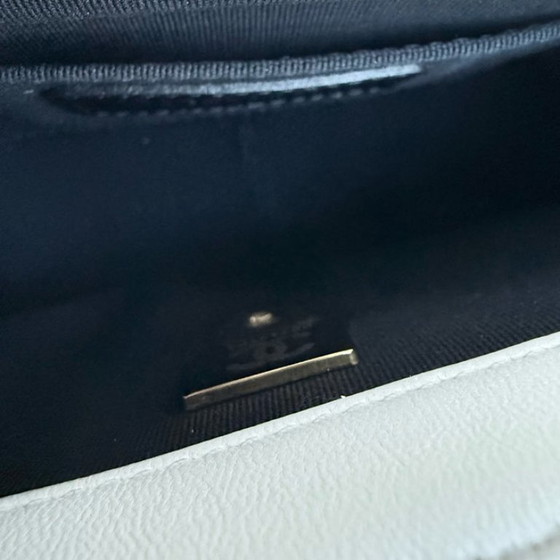 Image 1 of Chanel Classic Flap Mini Square - 17CM Quilted Lambskin White Gold Hardware Microchip