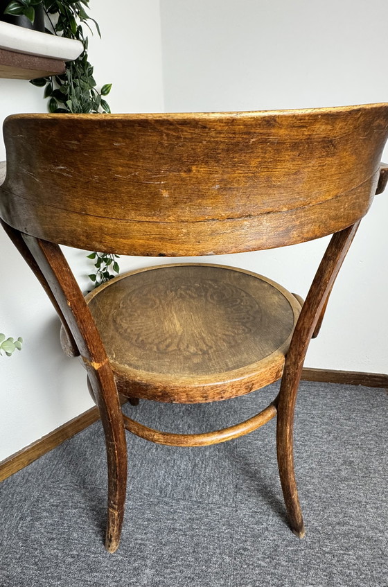 Image 1 of Origineel duo vintage bentwood armstoelen – Thonet (Bieletz-Mistelbach, ca. 1920) & Fischel (Czechoslovakia, ca. 1950)