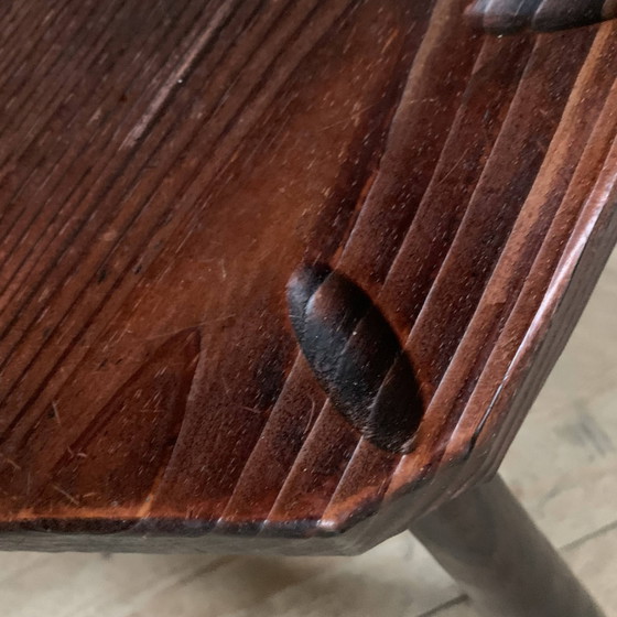 Vintage Brutalism Farm Stool – Wood (photo 4 of 7)