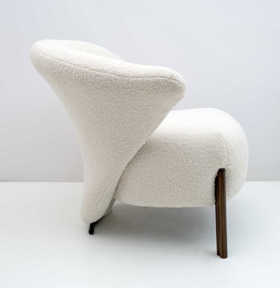 Image 1 of Postmoderner italienischer Design-Bouclè-Sessel, 1980er Jahre