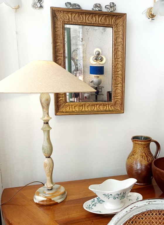 Image 1 of Lampe en onyx 62cm vintage 1970