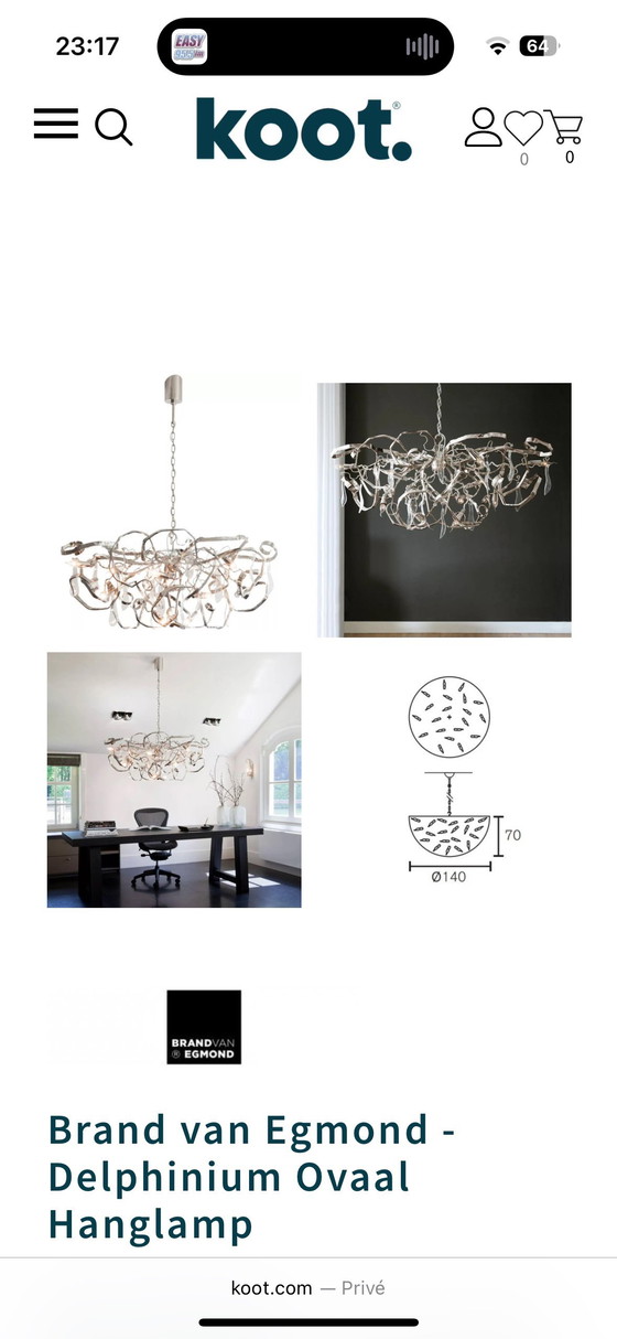 Image 1 of Brand van Egmond Delphinium kroonluchter 140 cm x 70 cm