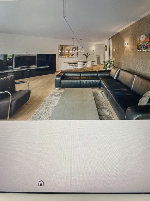Leolux lederen hoekbank plus fauteuil Leo