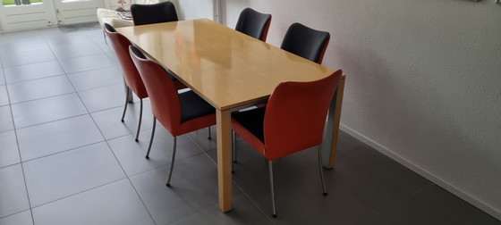 Image 1 of LEOLUX Dining Room Table with 6 BERT PLANTAGIE Dining Room Chairs