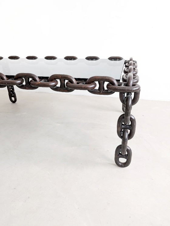 Image 1 of Brutalist Chain Link Coffee Table 1970s