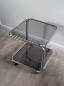 Vintage Space Age Chrome & Smoked Glass Trolley