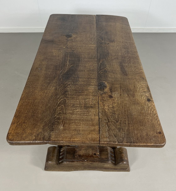 Image 1 of Vintage brutalist coffee table oak oak 
