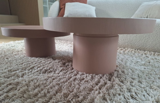 Image 1 of Set di due tavolini da caffè in cemento cerato - Design minimalista