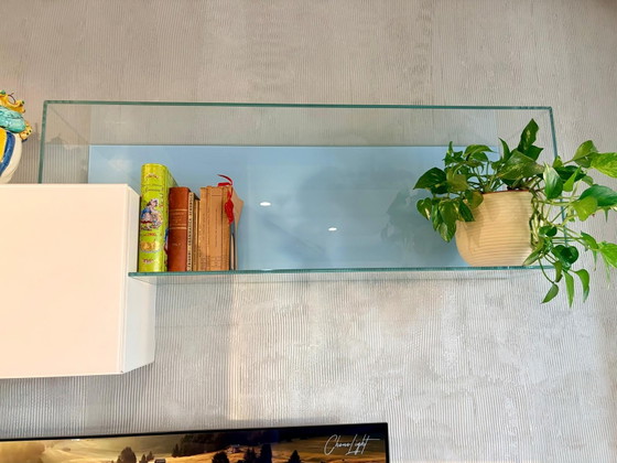 LAGO 36e8 Wall Unit in Glass and Wood – Shelving unit, Crystal (photo 3 of 10)