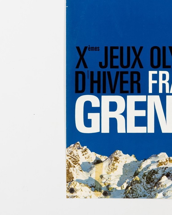 Image 1 of Olimpia Grenoble – 1968 – Poster olimpico originale d'epoca – Mid-Century Modern – 100x62 cm