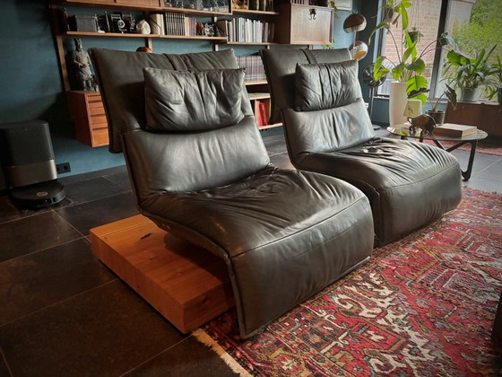 Sofá reclinable de piel Koinor EDIT 2 con movimiento libre. – Leather, Wood (photo 3 of 11)