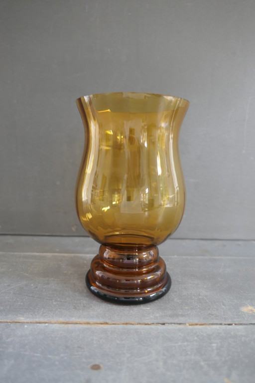 Vaso in vetro Art Déco color ambra