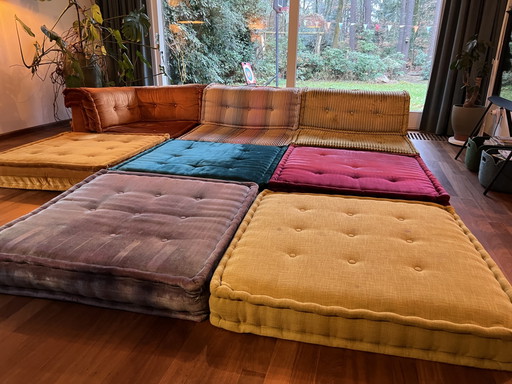 Roche Bobois Mah Jong par Hans Hopfer, jeu modulaire original de 7 pièces – modulaire banken, Textile (photo 2 of 11)