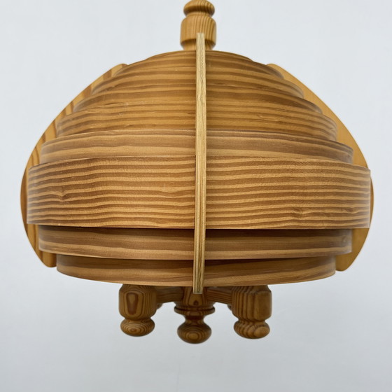 Image 1 of Vintage swedish Hans Agne Jackobsson lamella hanging lamp , 1970s