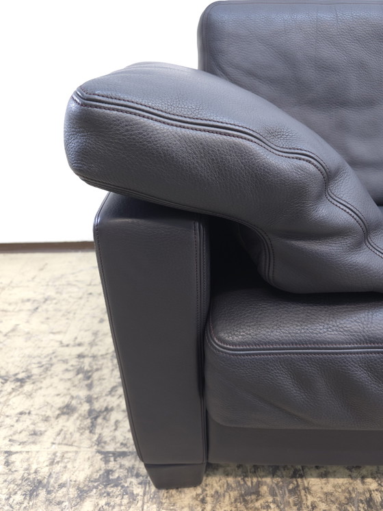 Image 1 of De Sede ds 17 three-seater blue Paris designer sofa leather sofa couch desede