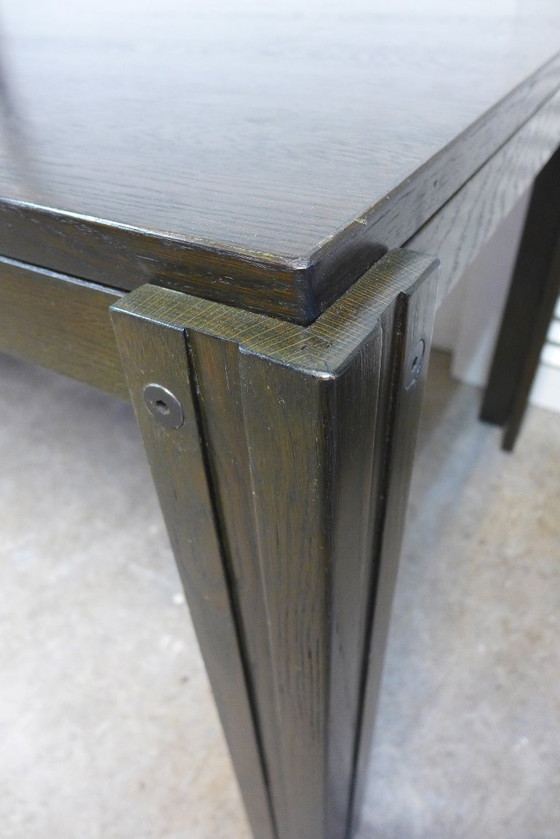 Image 1 of bellissimo tavolo da pranzo brutalista allungabile in wengé