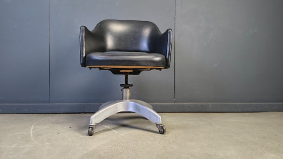 Mid Century Desk Chair, 1950s – Office chairs, Metal, Skai (photo 8 of 12)