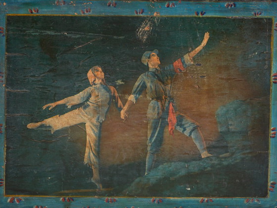 Baule cinese antico dipinto in legno di pino – Cina, circa 1900 – Armadi contenitori (photo 40 of 40)