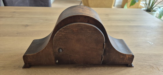 Hölzerne Kaminuhr – Juba, Uhren, Glass, Wood (photo 4 of 5)