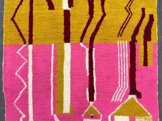 Image 1 of Alfombra de lana de estilo bohemio marroquí - 229 cm x 158 cm