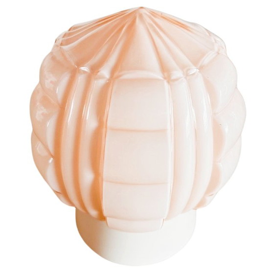 Image 1 of Lampada da soffitto vintage Thabur Art Deco color rosa salmone, anni '30.