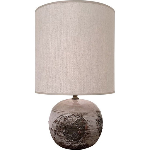Vintage ceramic table lamp by Thérèse Bataille Dour, Belgium