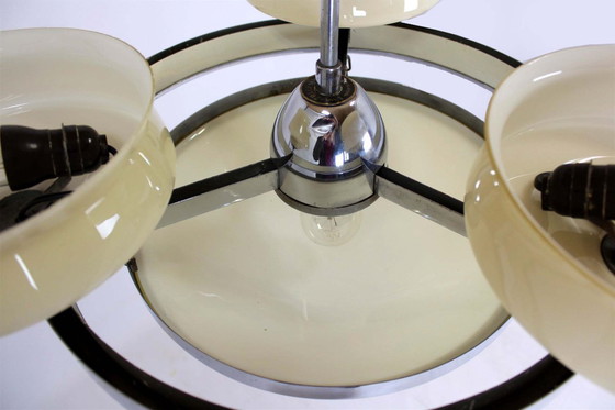 Image 1 of Bauhaus Chrome Chandelier from Zukov, 1940s