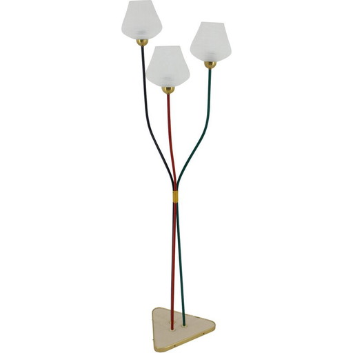 Vintage vloerlamp met 3 lampen, Tsjecho-Slowakije 1960