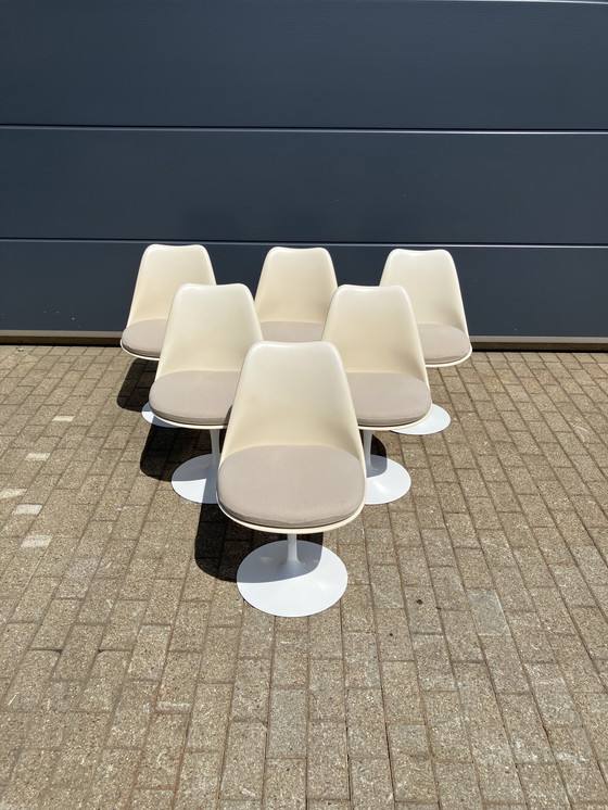 Image 1 of Tavolo ovale Knoll Tulip originale e 6 sedie Knoll Tulip in ottime condizioni!