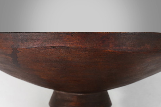 Image 1 of Large African Tree Trunk Bowl in Oak, 1950s