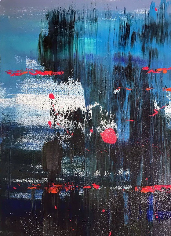 Image 1 of Original Acrylic Painting Abstract Expressionism Magic Night