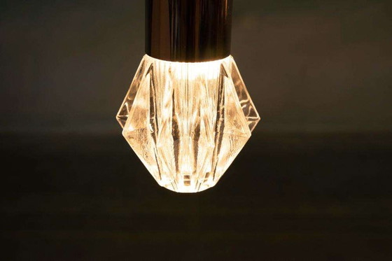 Image 1 of Space age glass pendant lights, 70s minimalist glass pendants