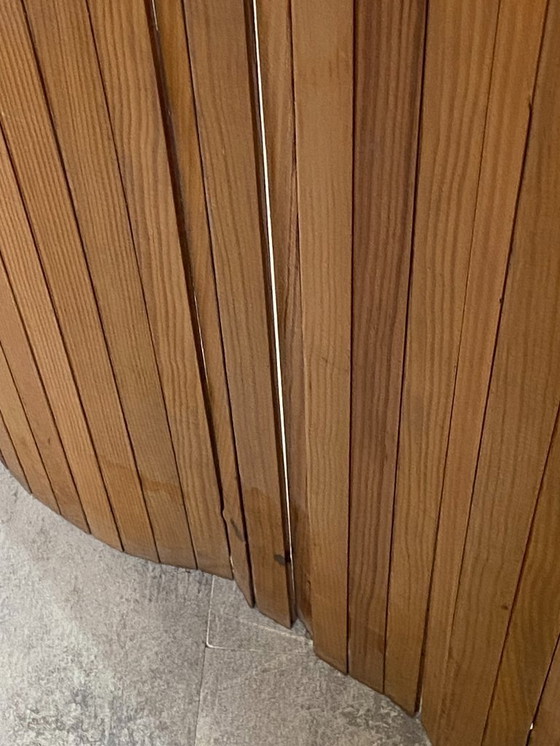 Image 1 of Vintage 1950s freestanding, foldable wooden screen in the style of Baumann.