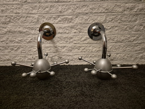 Spoetnik,sputnik kapstok, metallic, zilver-grijs