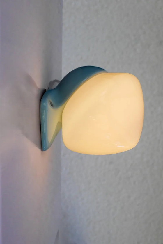 Grote mid-century moderne lichtblauwe badkamer wandlamp van Ifö – Jakobsson, Wandlampen, Porcelain (photo 12 of 15)