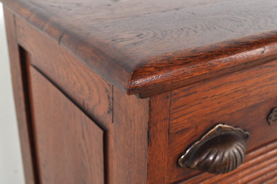 Image 1 of Antieke eiken roldeurkast / archiefkast, 1890s