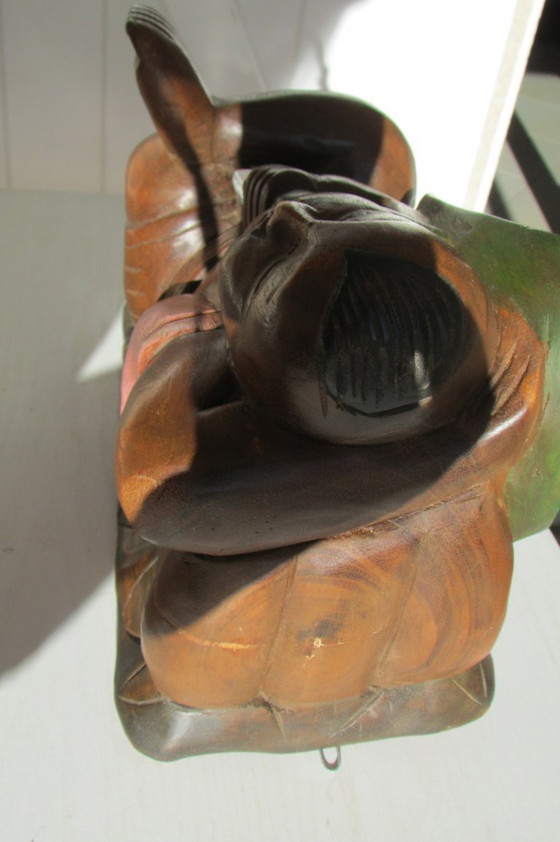 Image 1 of Statuetta in legno, Buddha policromo