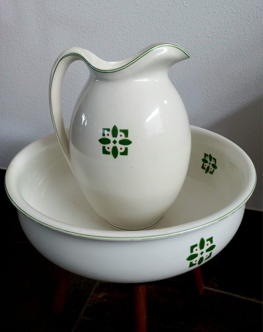 4-piece antique lamp set - Société Ceramique Maestricht