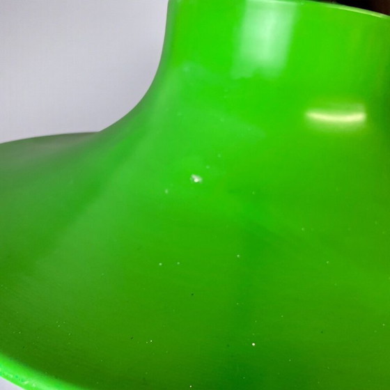 Image 1 of Industriële groene metalen intrekbare eetkamerlamp, jaren 1070