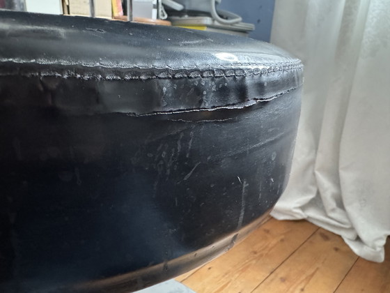 Image 1 of Vintage industriële draaistoel met voetrem (ook bekend als mobiele draaistoel / operatiekruk) Ook als doktersstoel, werkplaats