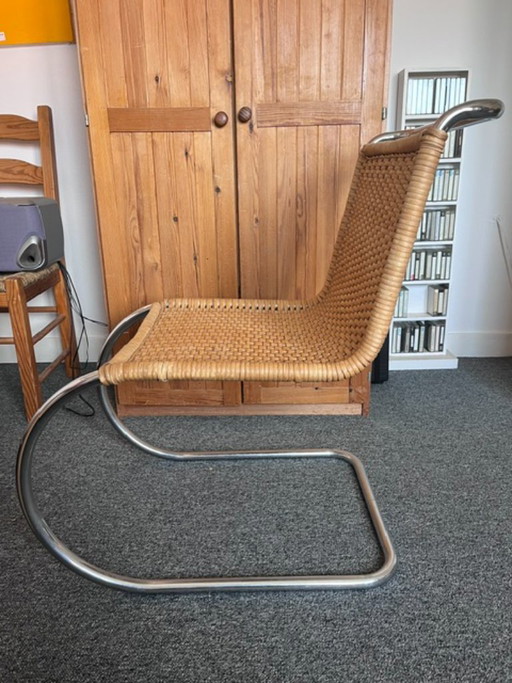 Vintage Thonet MR10 – Ludwig Mies van der Rohe – rotan en chroom – fauteuils, Rattan (photo 2 of 5)