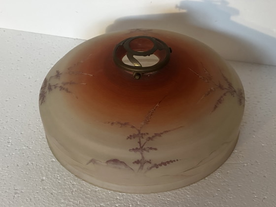 Image 1 of Plafonnier Vintage en Verre Sablé - Années 50