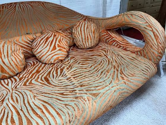 Bretz slow rider (four-seater sofa) vintage, 3-5 seaters, Textile, Metal, Orange, Design (photo 3 of 12)