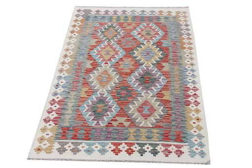 Handwoven Wool Afghan Kilim - 175 X 126 Cm