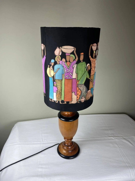 Hand-painted lampshade ambient lamp – Table lamps, Wood, Bohemian (photo 4 of 13)
