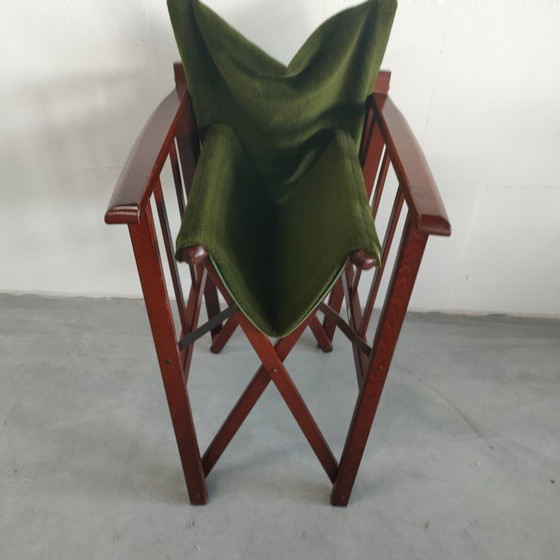 Image 1 of Unique and Rare 1950s Green Brothers 'Foldable' Directors' Chairs Bridge Table Set
