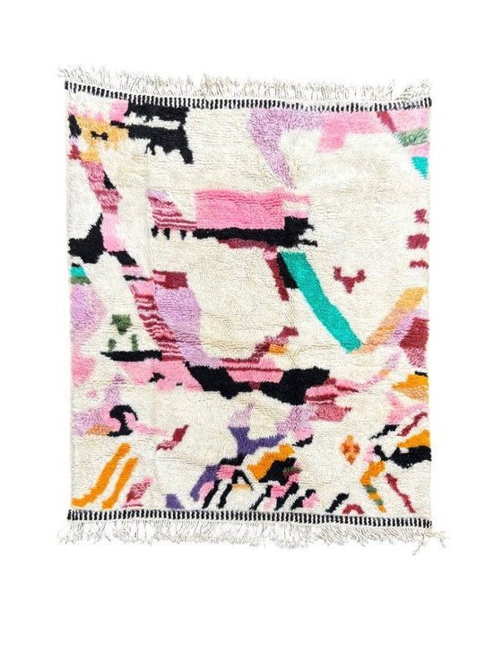 Image 1 of Moroccan Modern Colorful Rug 160x200 cm, Authentic Moroccan rug, Berber carpet, Genuine Wool rug, Handmade rug, Beni ourain styl