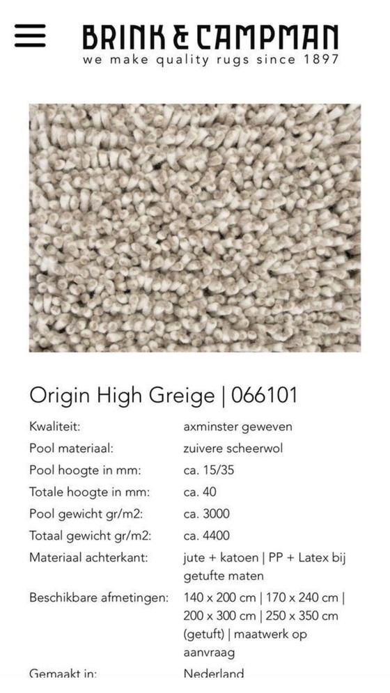 Image 1 of Alfombra Brink and Campman Origin 200 x 300