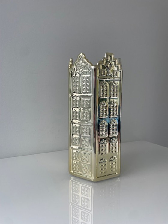 Image 1 of Architectural design vase with Amsterdam canal facades