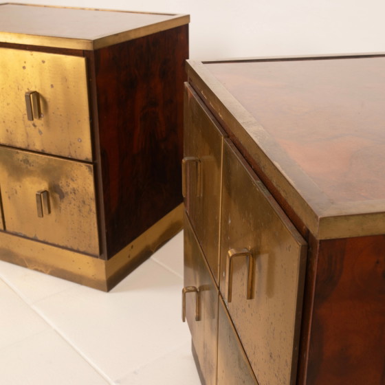 Aldo Frigerio & Luciano Frigerio Tables de nuit Bagdad en ronce de noyer et laiton – Brass (photo 8 of 24)